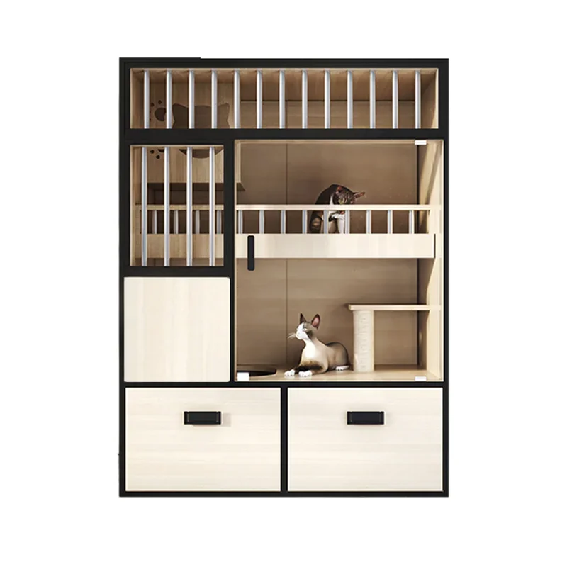 Multi-story luxury solid wood pet house villa furniture