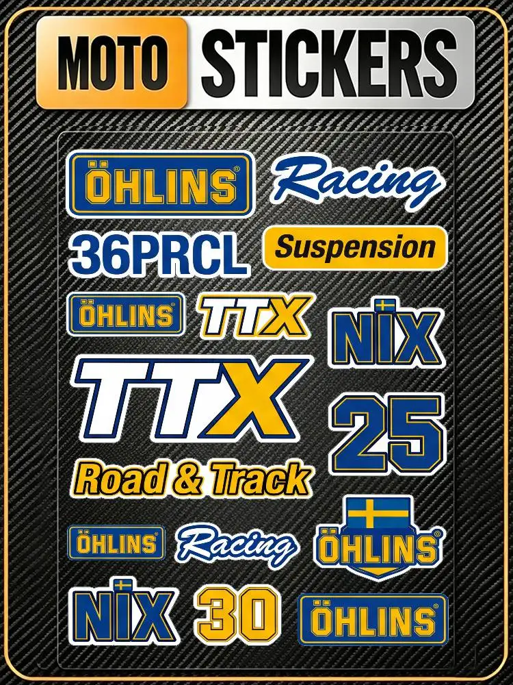 

FOR OHLINS Long Lasting Waterproof Reflective Sticker Scratch Conceal Fit Motorcycle Car Helmet Fridge Water Cup Decals