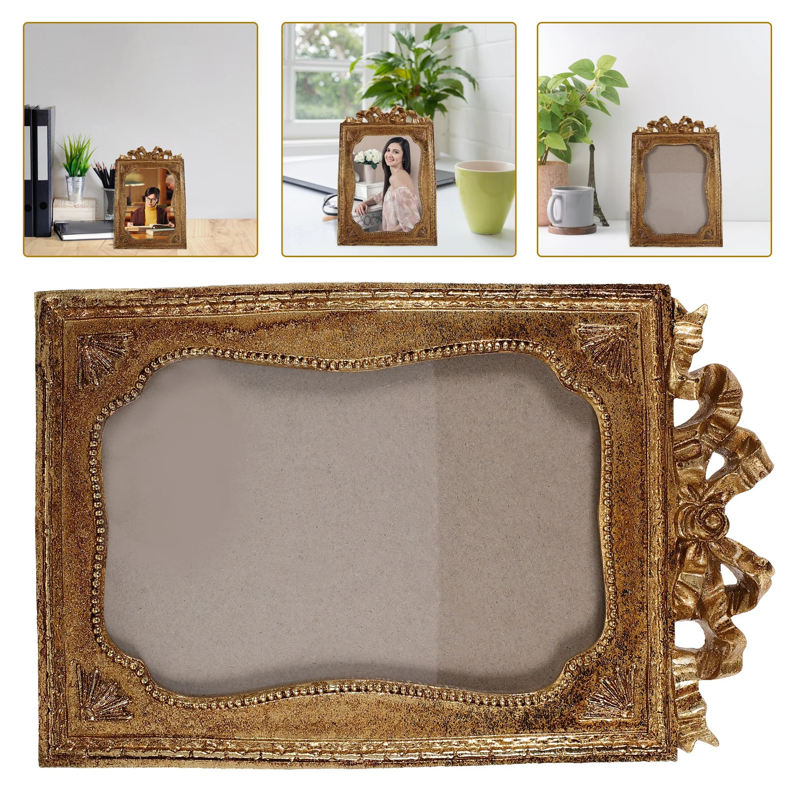 

3D Resin Photo Display Vintage Decorative Desktop Picture For Home Coffee Shop Decoration Resin Ornament Frame Retro Design