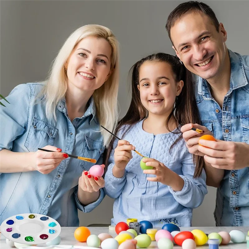 EDT-Paint Brush Palette Set 10 Pieces Nylon Craft Acrylic Paint Brushes 3 Pieces Round Paint Tray Palette For Painting