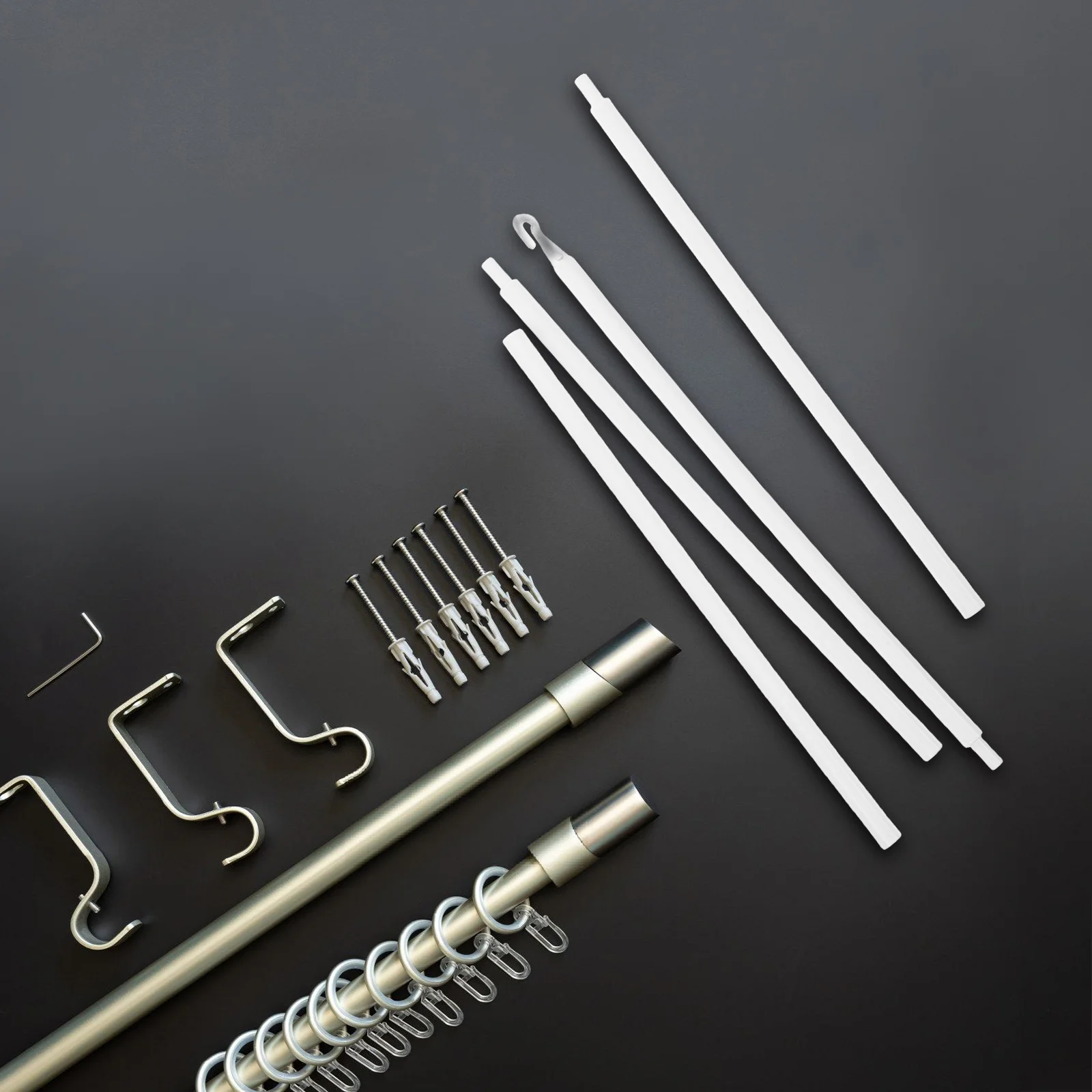 

4Pcs Curtain Wand Plastic Pull Rod Replacement for Vertical Blinds Window Drapery Durable Easy Install Curtain Opener Rod