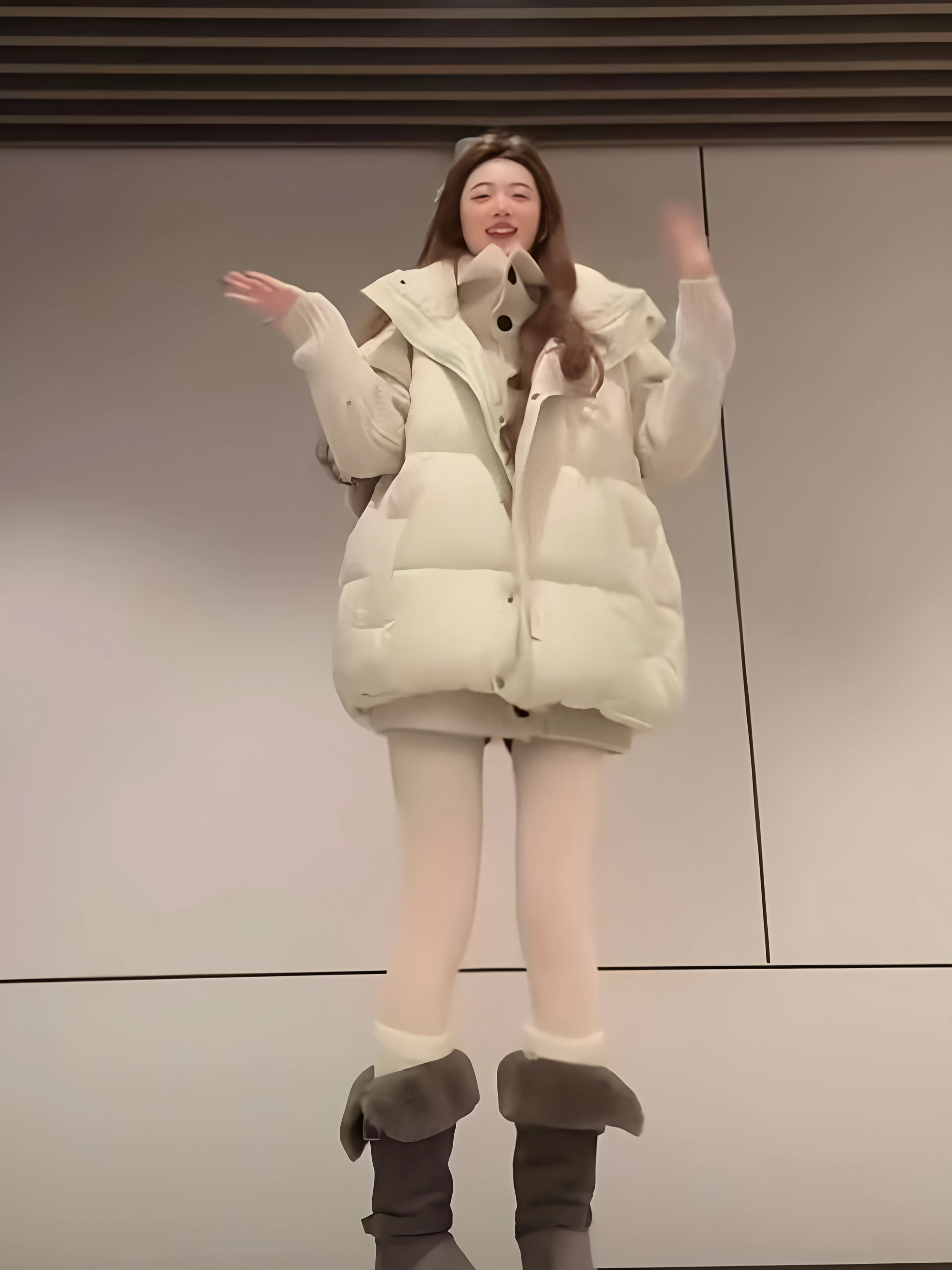 Women's Winter Thickened Cotton Jacket Outerwear Warm Layering High Waist Korean College Style Sweater Overcoat Two-Piece Set