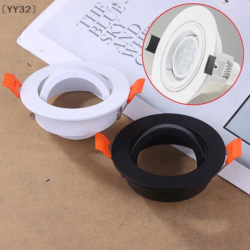 

〔YY32〕Aluminum Alloy White/Black Round GU10 MR16 Adjustable Spot Light Fixture LED Downlight Ceiling Spot Light Frame