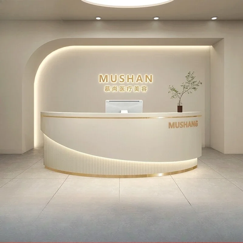 Beauty salon Bar Women's clothing store Bar Arc training Medical guide Dental clinic Reception office table salon reception desk