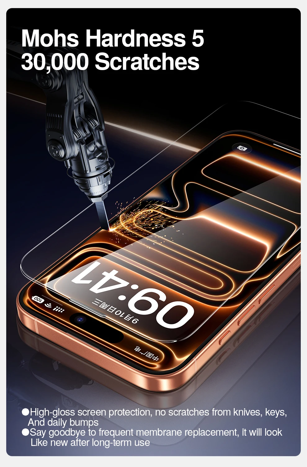 SmartDevil Staubfreier Displayschutz aus Kabinenkern für iPhone 17 Pro Max, staubdichte gehärtete Glasfolie für iPhone Air 17 16 Pro – Detail 7
