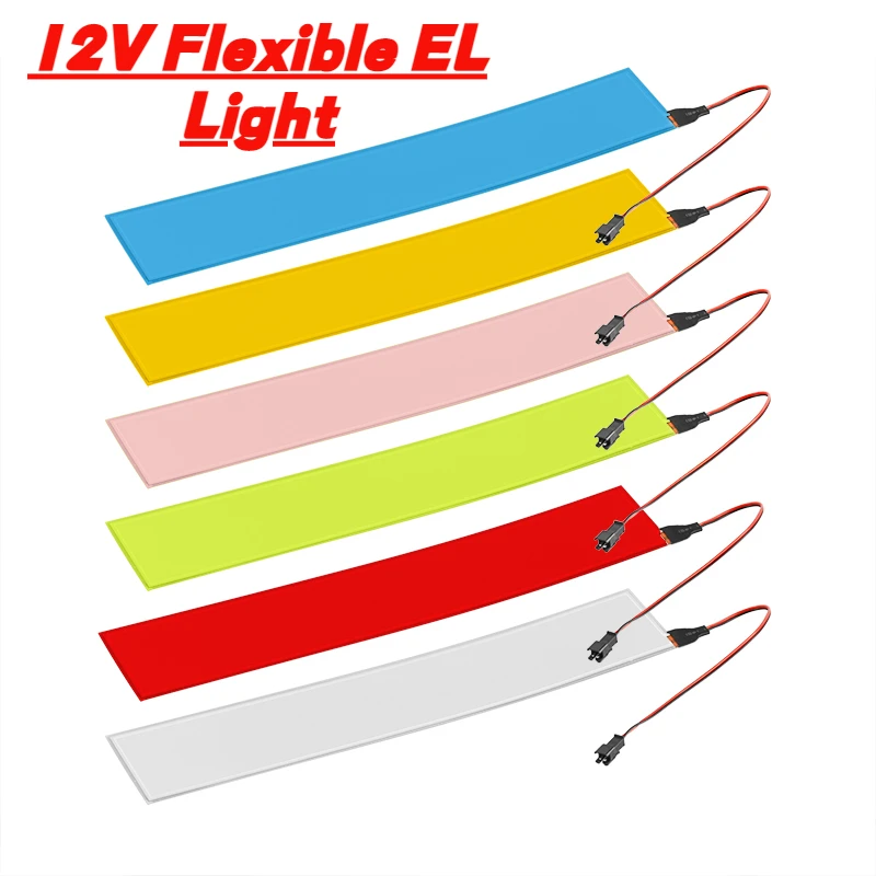 Flexible EL Light Panel Electroluminescent Back Light Plate Strip Decorative Lamp with Converter 12V For Home Car Party