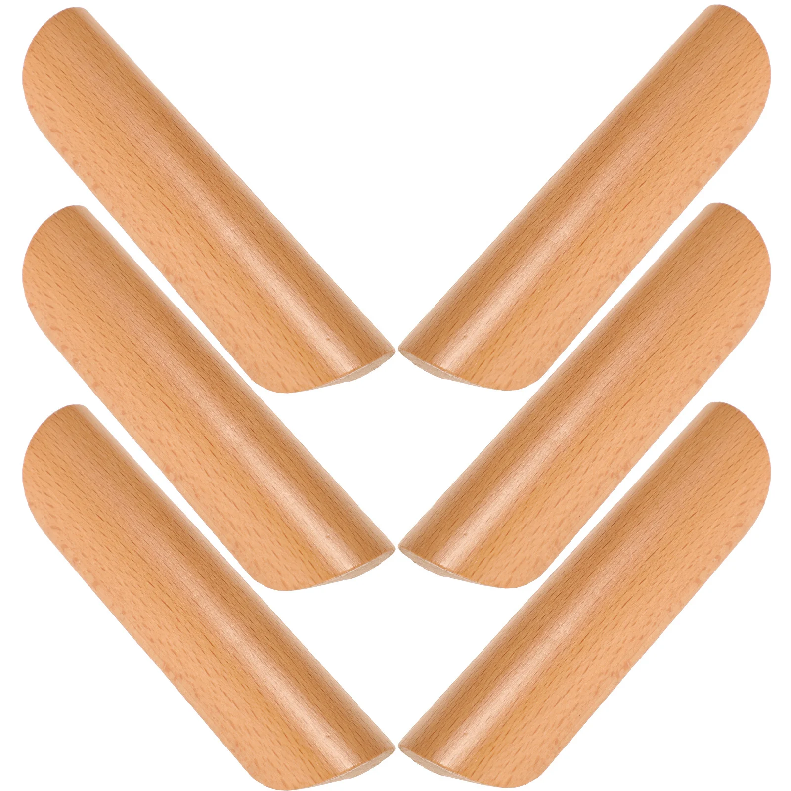 

6Pcs Semicircle Cabinet Pull Handles Wood Material Wear-Resistant Smooth Surfaces Edges Chic Exquisite Home Decor