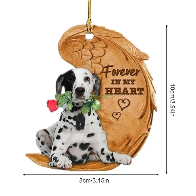 Wing Dog Hanging Ornament 2D Funny Car Pendant For Rear View Mirror Dog Puppy Hanging Rearview Automobiles Mirror Styling