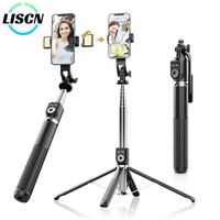 LISCN 2.2m Wireless Selfie Stick Tripod with Remote Portable Tripod Phone Holder with Light for Phone Smartphone IOS Android