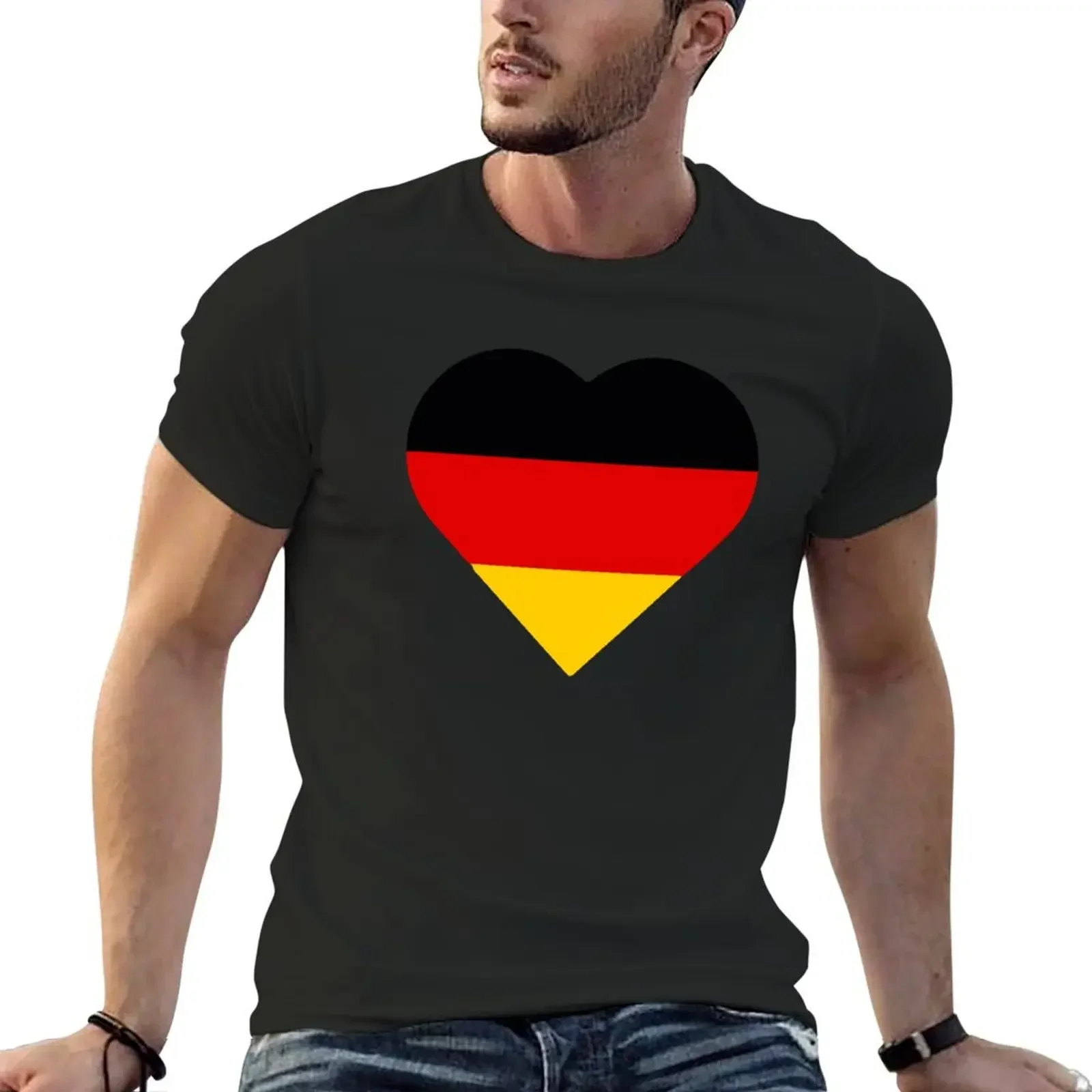 

German Flag. Germany Flag. Love Germany Heart Flag. Gifts For Germans T-Shirt anime t shirts blanks Men's t-shirts