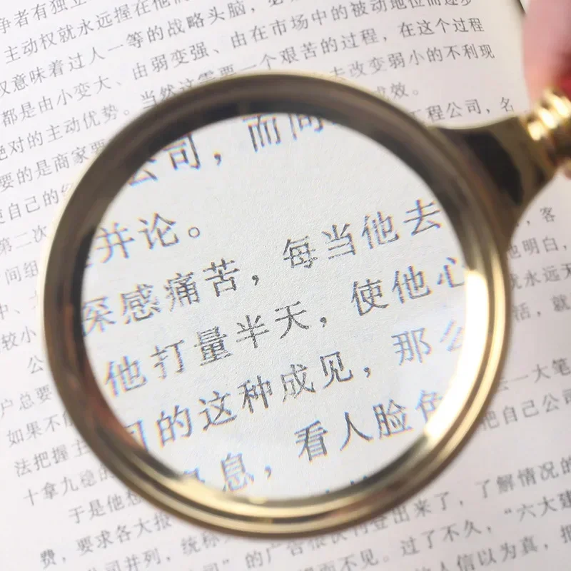 60mm 70mm 80mm 90mm 100mm Portable Handheld Magnifying Glass Retro Handle Magnifier Reading Loupe