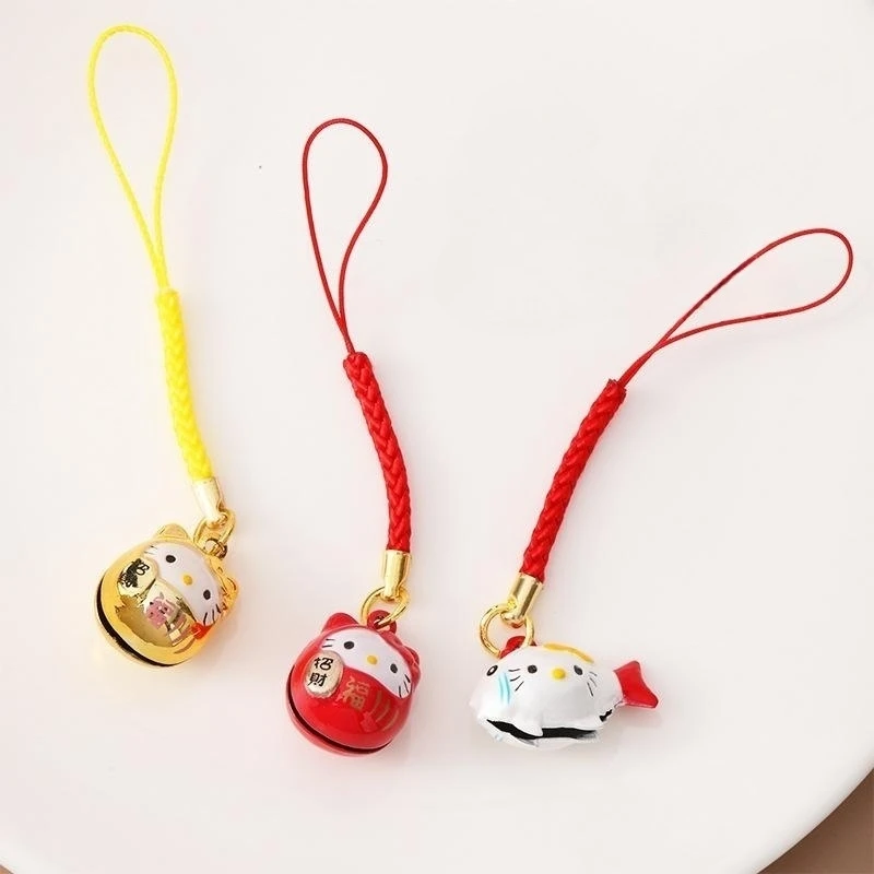 Sanrio Hello Kitty Phone Chain Bag Pendant Beckoning Cat Keychain Key Ring Backpack Pendant Ornaments Jewelry Strap Key String