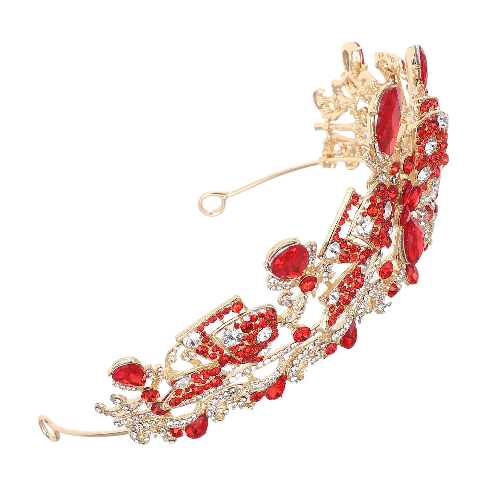 

Bridal Tiara Bride Crown For Bachelorette For Women Wedding Headpiece Rhinestone Bride Crown Party Prom Event Red