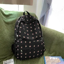 Mochila de estampas florais estilo fresco para mulheres, mochilas escolares, mochilas para meninas, grande capacidade, estudantes, viagens, 2023