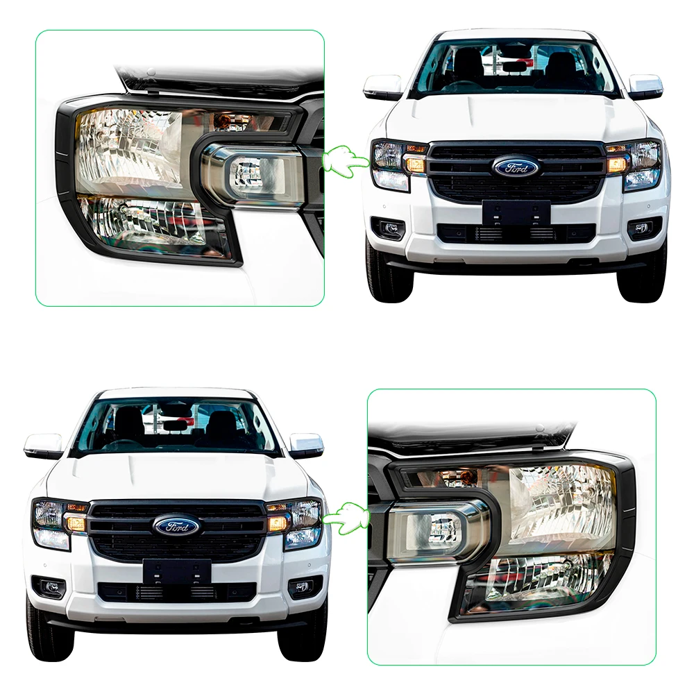 Head Lights Headlights Cover Protector Trim For Ford Ranger T9 2023 2024 XLS XL Next Generation Accessories