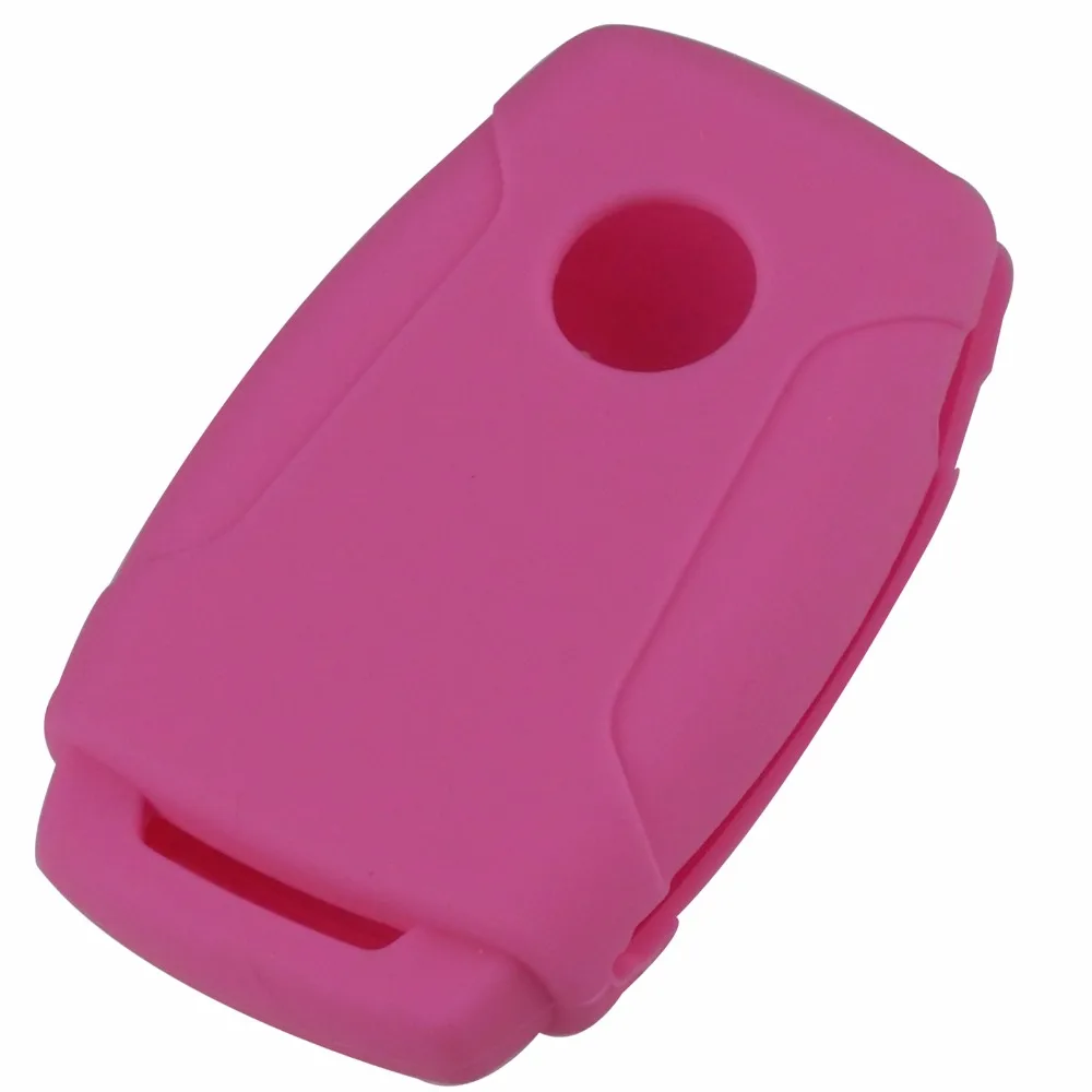 jingyuqin Silicone Flip Car Key Case Cover Holder For Ssangyong 2015 2016 Tivoli Rexton Korando C 3 Button FOB Key