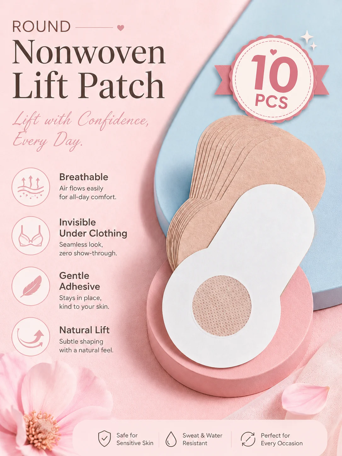 Full Coverage Bra - 10 unidades de fitas adesivas invisíveis