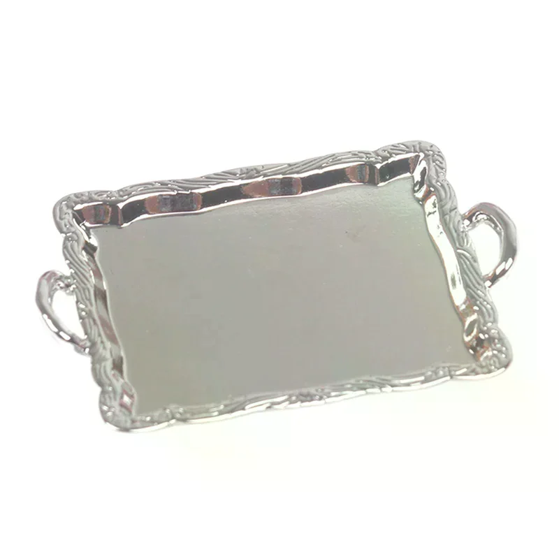 ถาดเค้กโลหะจิ๋วสำหรับบ้านตุ๊กตา 1:6 พร้อมคลิปหนีบขนมปัง จานของหวาน ของตกแต่งครัวจำลอง ของเล่น อุปกรณ์เสริมบ้านตุ๊กตา