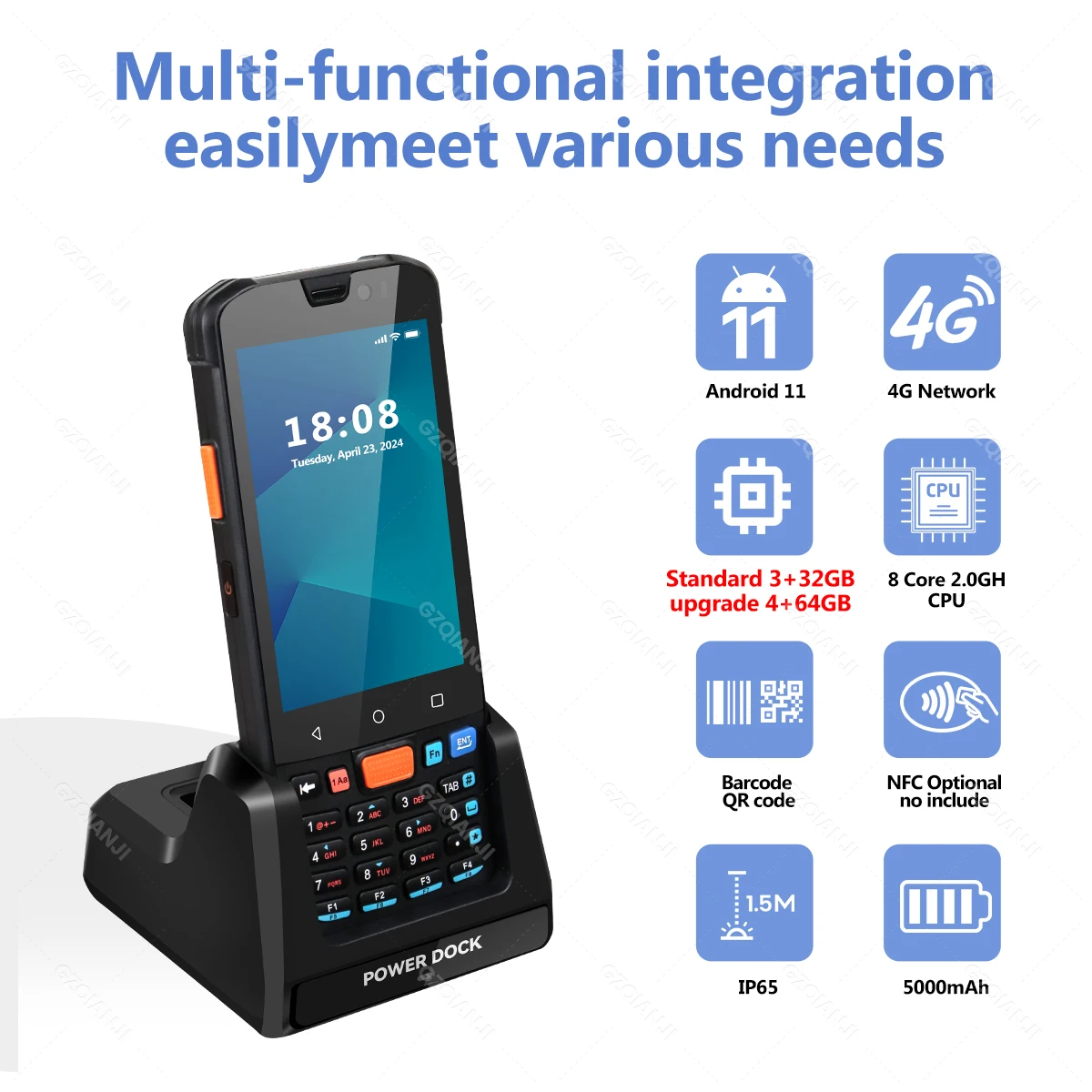 Imagem -03 - Pda Data Collector com 1d 2d qr Barcode Reader Scanner para Uso de Armazém Terminal Android 11 4g64g Nfc 3g32g