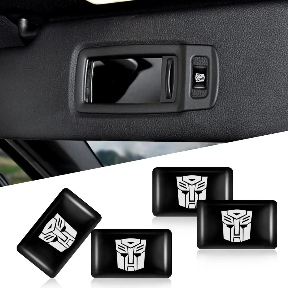 10/20/50pcs Transformers Autobots Decepticons Car Window Lifting Button Stickers Steering Wheel Auto Interior Decoration Styling