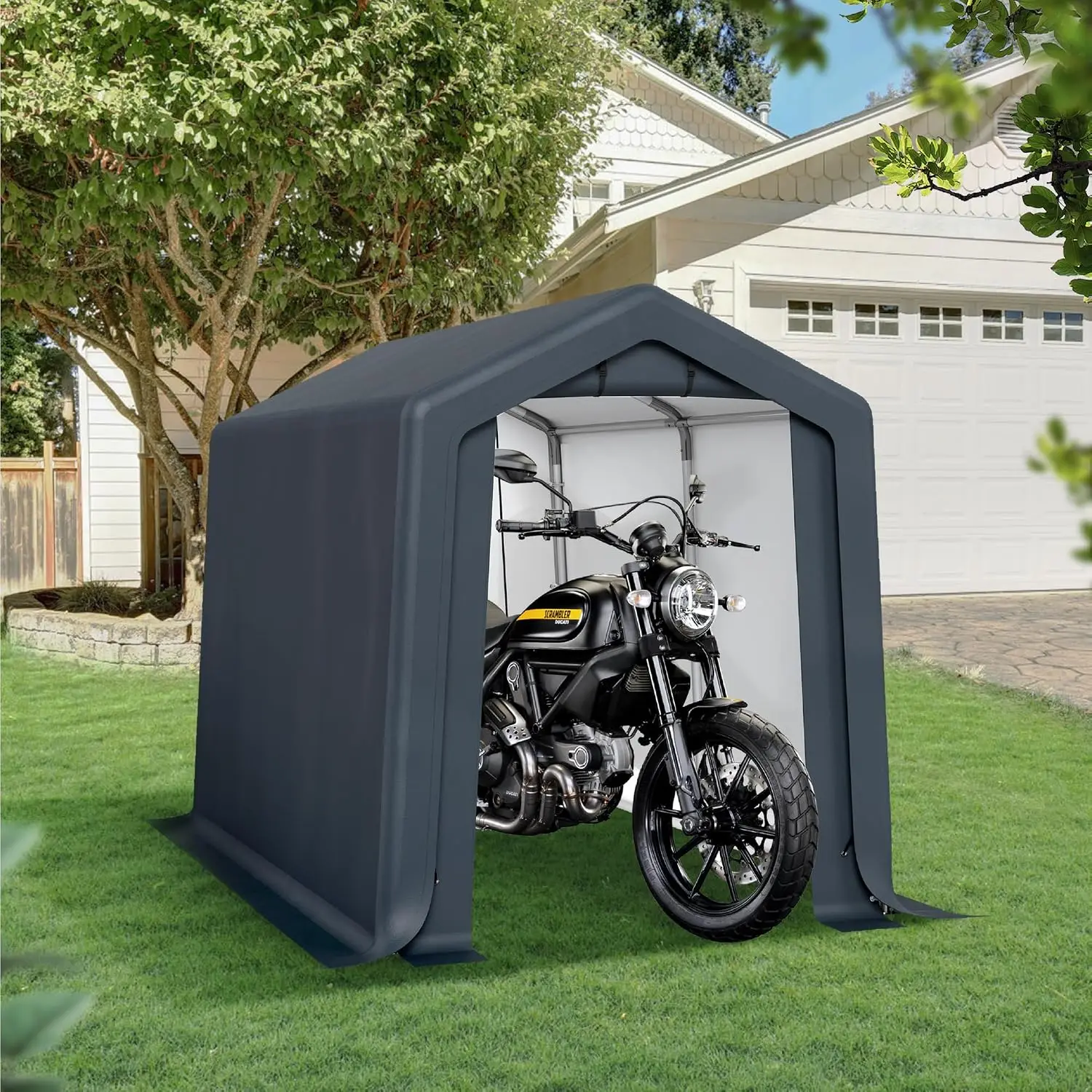 6x10 ft Portable Storage Shed Heavy Duty Carport Garage Outdoor Vehicle Shelter, Customized