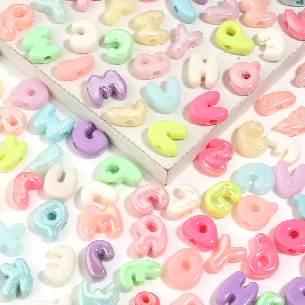 500g/Beutel AB Jelly Color Acryl-Buchstabenperlen mit großem Loch, niedliche englische Alphabetperlen für DIY-Bastelarbeiten, Namensanhänger, Schlüsselanhänger, Schmuckherstellung – Detail 5
