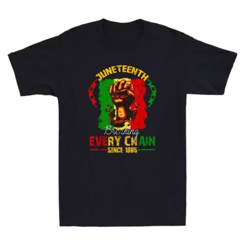 Juneteenth Breaking Every Chain Since 1865 Freedom Quote Vintage Men's T-Shirt Anime Graphic T-shirts for Men Clothing Women Tee