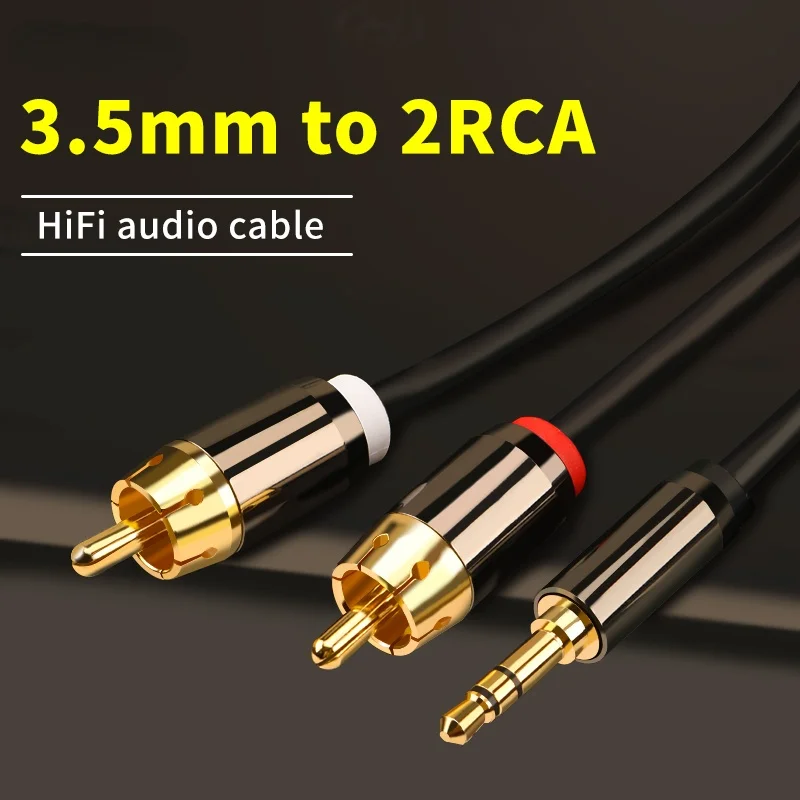 HiFi خط الصوت 3.5 مللي متر إلى كابل RCA AUX مكبر للصوت المسرح المنزلي كابل الهاتف المحمول سيارة AUX جاك هاتف ذكي