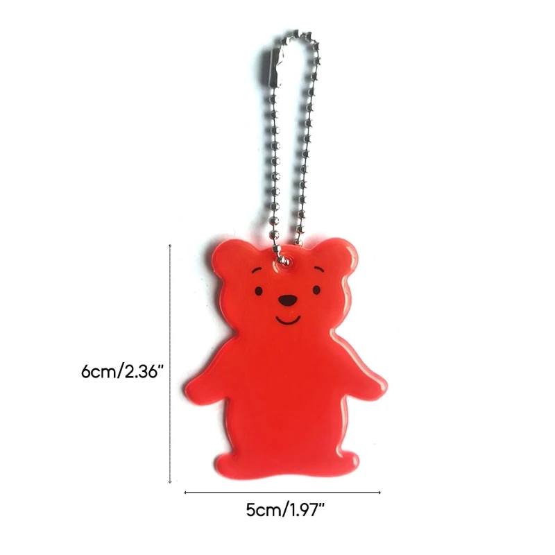 QM82 Reflector Pendant, Cute Bear Pedant Child Safety Reflector Pendant for School Bag, Wheelchair, Bicycle and Running