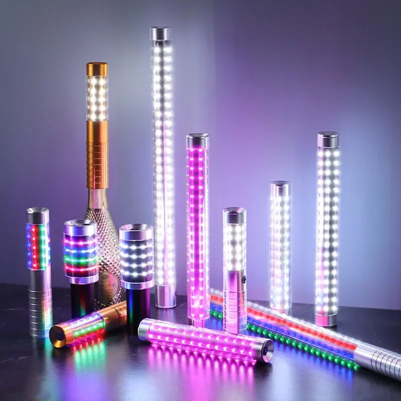 Rechargeable LED Strobe Baton Handheld Champagne Flash Stick Extended Atmosphere Light For Bar KTV