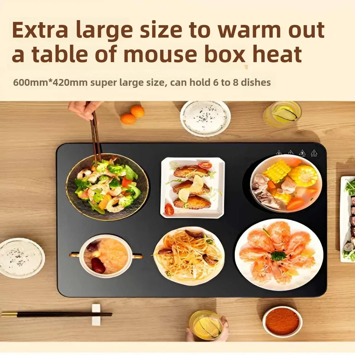 Electric Food Warmer One Key Rapid Temperature Rise Food Insulation Board Multi-functional Warming Table Mat Dishes Warmer