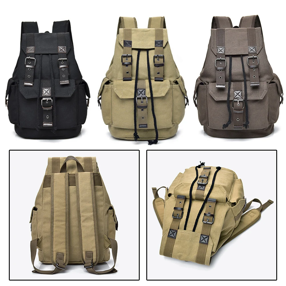 

1pc Backpack Large Capacity Canvas Bag Travel Backpack For Camping Hiking Retro Casual Travel Bag Large Capacity Bag Accessories
