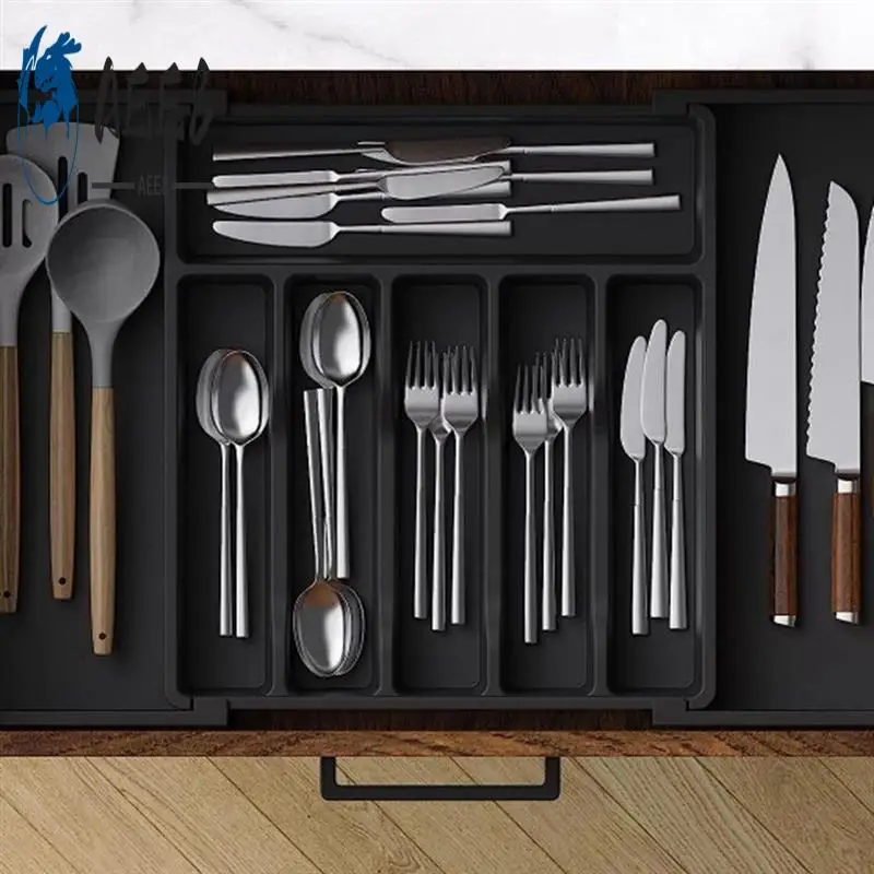 

AEE8-Expandable Cutlery Drawer Organizer Silverware Cutlery Drawer Tray Silverware Drawer Organizer Kitchen Storage