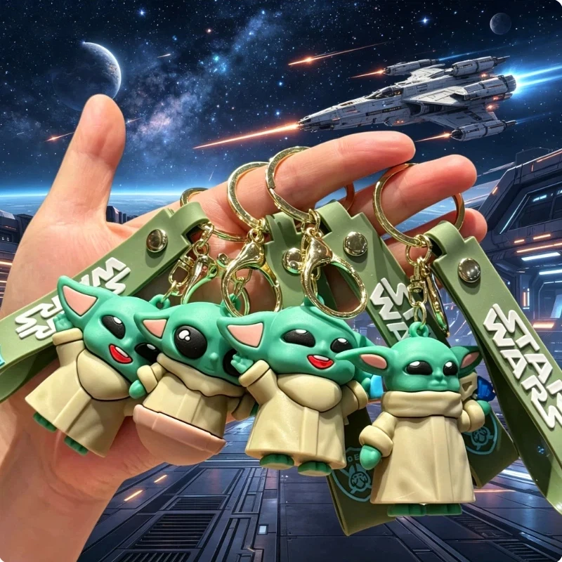 2026 Star Wars Movies Master Baby Keychain Cute Doll Mandalorian Pendant Anime Action Figure Doll Keychain Handmade Pendant