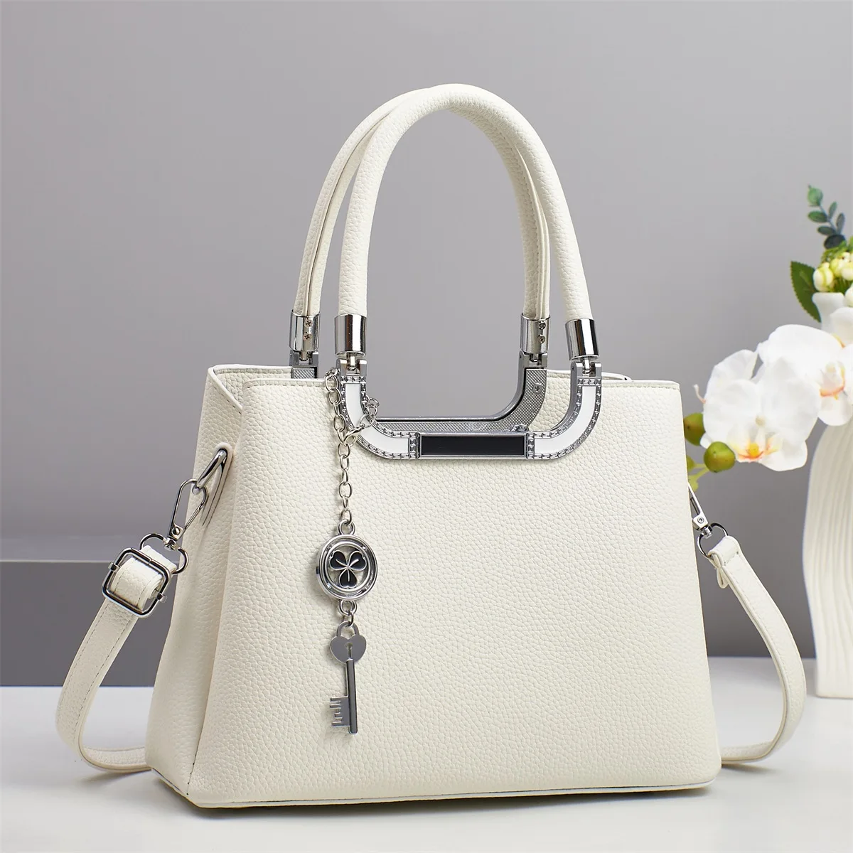 

High Quality Classic Crossbody Bag Femal Commuter Tote Women's Elegant Solid Color Bags Leather Designe Trendy Popular Handbag