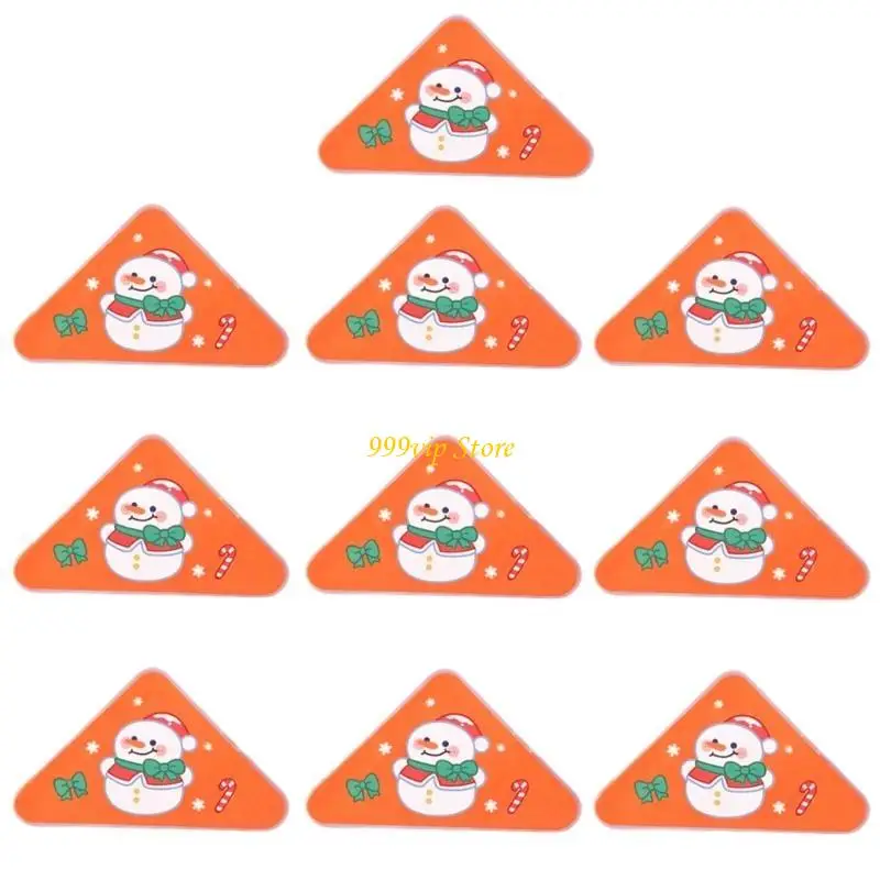 C90C 10Pcs Christmas Corner Paper Clips Triangular Book Page Corner Clips for Student
