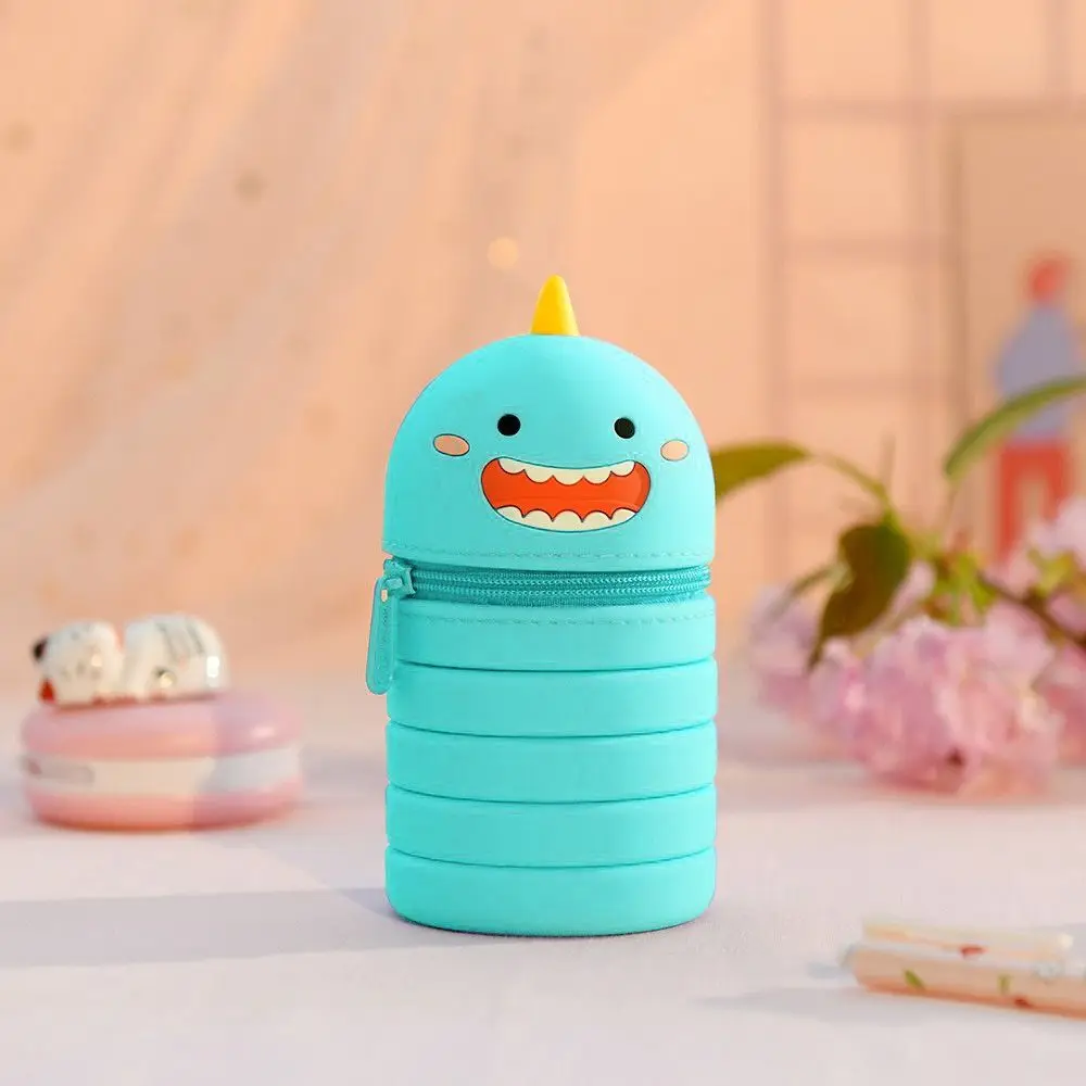 Stationery Holder 3D Little Dinosaur Pencil Case Waterproof Kawaii Silicone Stationery Box Cute Ins Style Coin Purse School