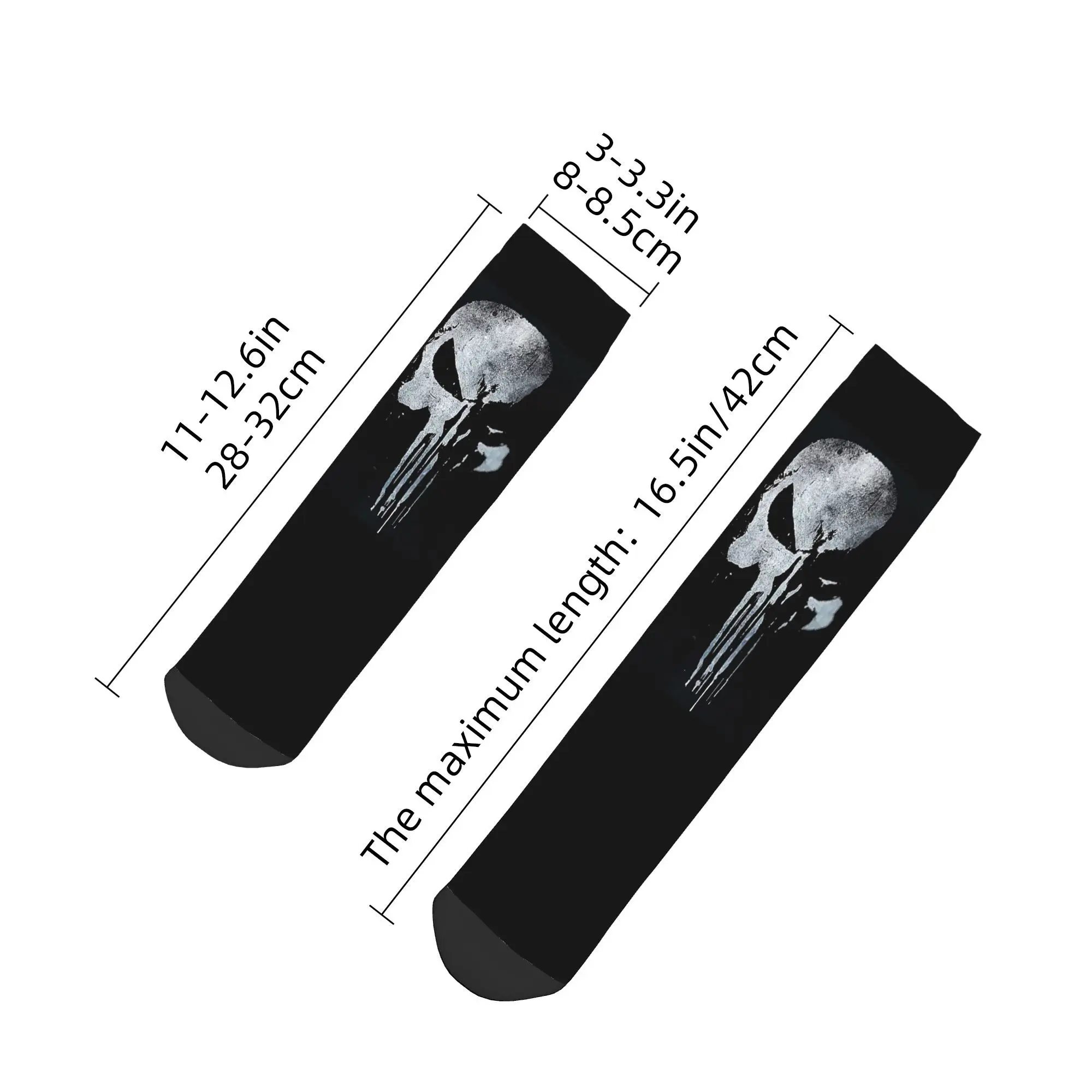 Calcetines Punishers de calavera y esqueleto de Metal pesado para todas las estaciones, calcetines Harajuku Crew, medias informales para hombres y mujeres, regalos de navidad