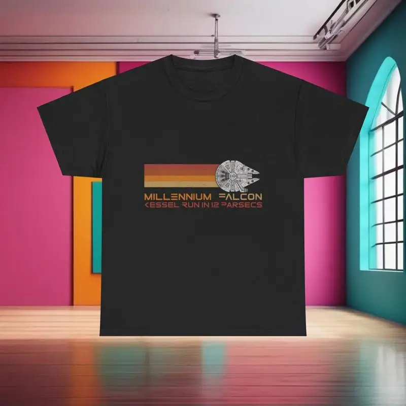 Camiseta de arte abstracto Millenium Falcon, algodón urbano