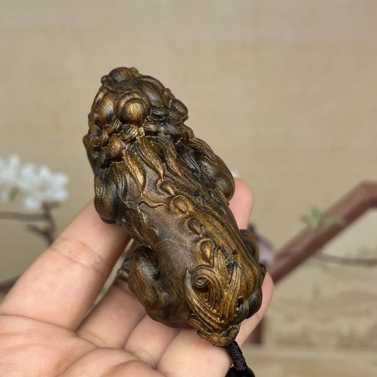 Agarwood Pi Xiu Carving Wealth Guardian Supreme Collectible Talisman