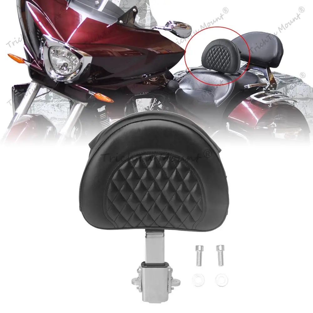 Para Victory Cross Country/Tour, Cross Roads, Magnum, Hard-Ball 2010-2017 Respaldo ajustable para conductor de conductor enchufable Sissy Bar Pad