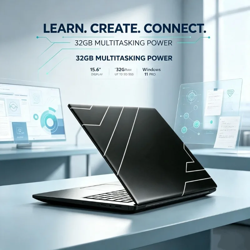 15.6 Inch I9-9900 FHD Laptop 32GB RAM /2TB SSD Windows 11 Pro Portable Powerful Notebook for Work Anywhere