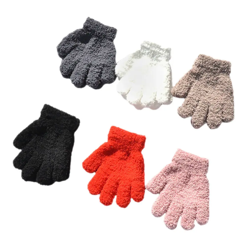 

6Pairs Warm Gloves Kids Outdoor Winter Protective Soft Knitted Gloves Comfortable Boys Girls Daily Use Children Accessory