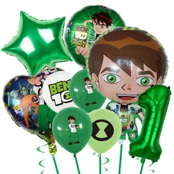 Ben Boy Balloons Cartoon Movie BEN10 Green Foil Balloons Happy Birthday Party Decorations Supplies Game Kids Favors Globlos