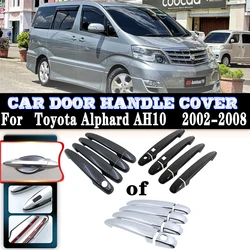 Car Door Handle Covers For Toyota Alphard AH10 2002~2008 Car Door Handle Exterior Scratch Anti-rust Protective Decor Accessories