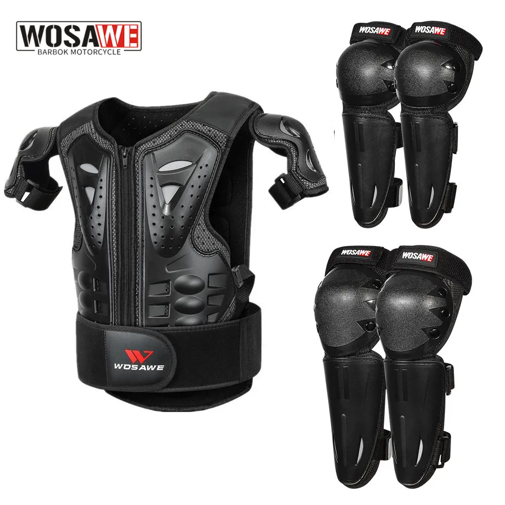 

WOSAWE MTB Motorcycle Armor for Kids Full Body Chest Spine Elbow Knee Guard Supprt Balance Bike Skiing Sports Protective Jacket