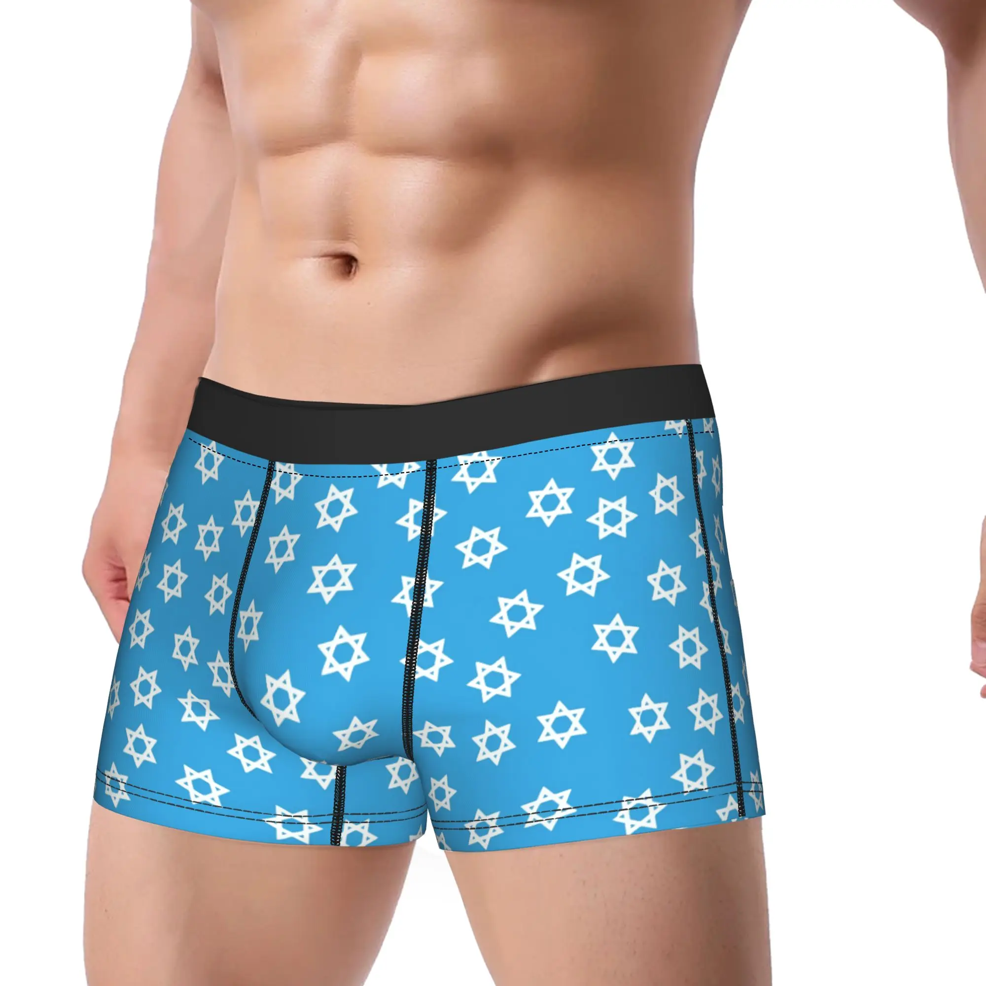 Star of David Men Underwear Hanukkah Chanukah Boxer Briefs Shorts Panties Hot Soft Underpants for Male Plus Size