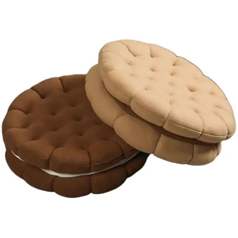 

38cm Sitting Cushion Creative Soft Sand Biscuit Shape Cushion Pillow Chair Car Seat Pad Decor Cookie Tatami Back Cushion Sofa