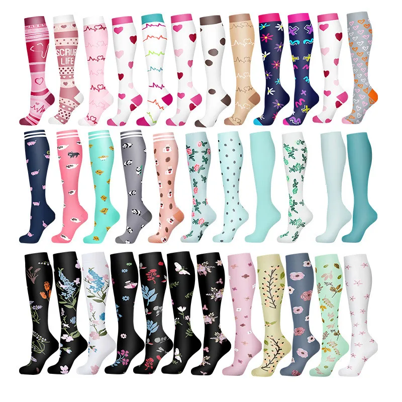 Compression Socks Women for Pregnant Edema Diabetes Varicose Veins Marathon Sports Nurse Socks