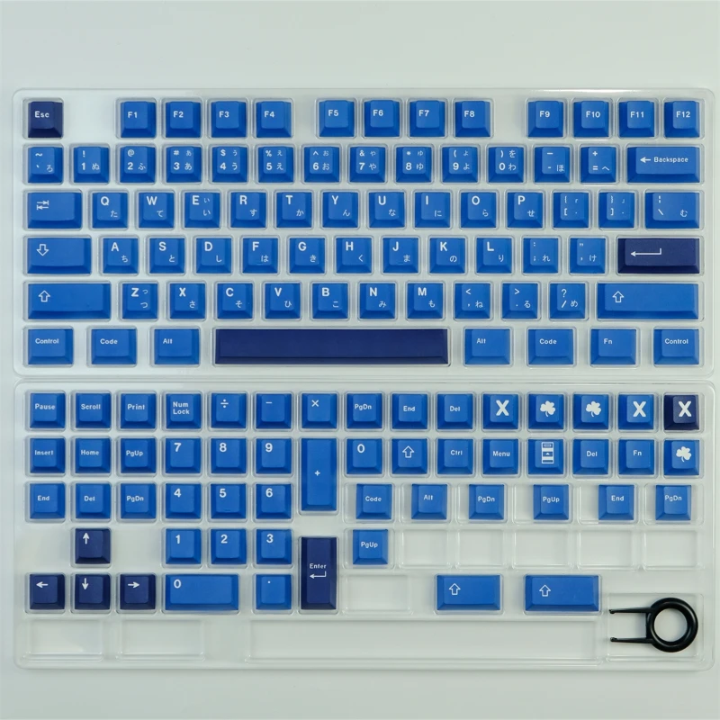 Imagem -06 - Gmk Striker Pbt Keycap Grupo Azul Japonês Lados Sublimação Térmica Perfil Cereja Teclado Mecânico Gaming 129key